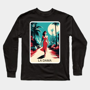 Mexican Lottery La Dama Lady Game of Mexico Loteria Design Long Sleeve T-Shirt